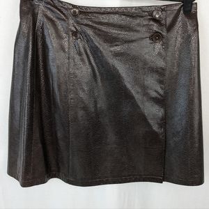 Rena Lange Brown Lamb Leather Skirt